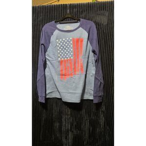 American Flag Large Long Sleeve Thermal shirt